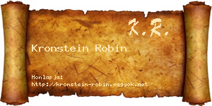 Kronstein Robin névjegykártya